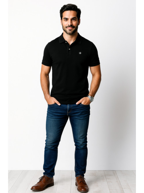 Craggy Siyah Polo Tişört